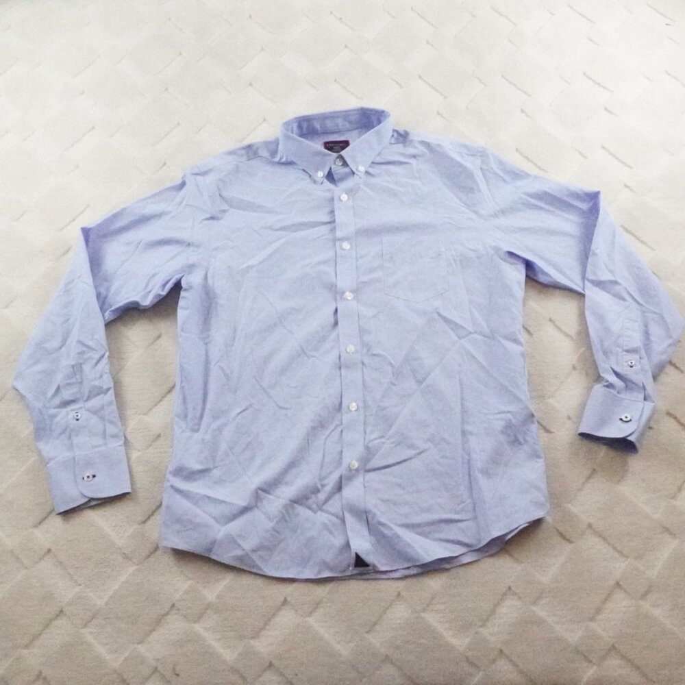 UNTUCKit Button Up Shirt Mens Large Solid Blue Long Sleeve